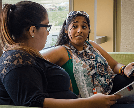 Two students talking