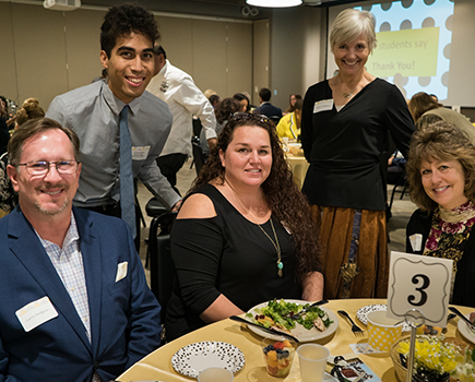 Picture of students and NSC donors during lunch celebration