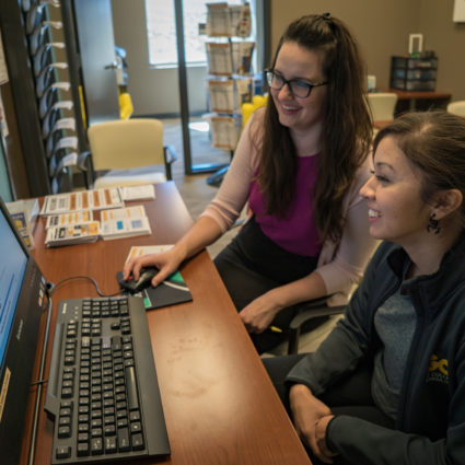 Nevada State student, Erika Arballo, with Nicole Wesley, Director of the Career Services Center.