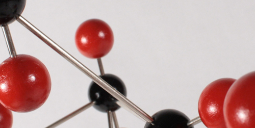 Close up of a molecule model.