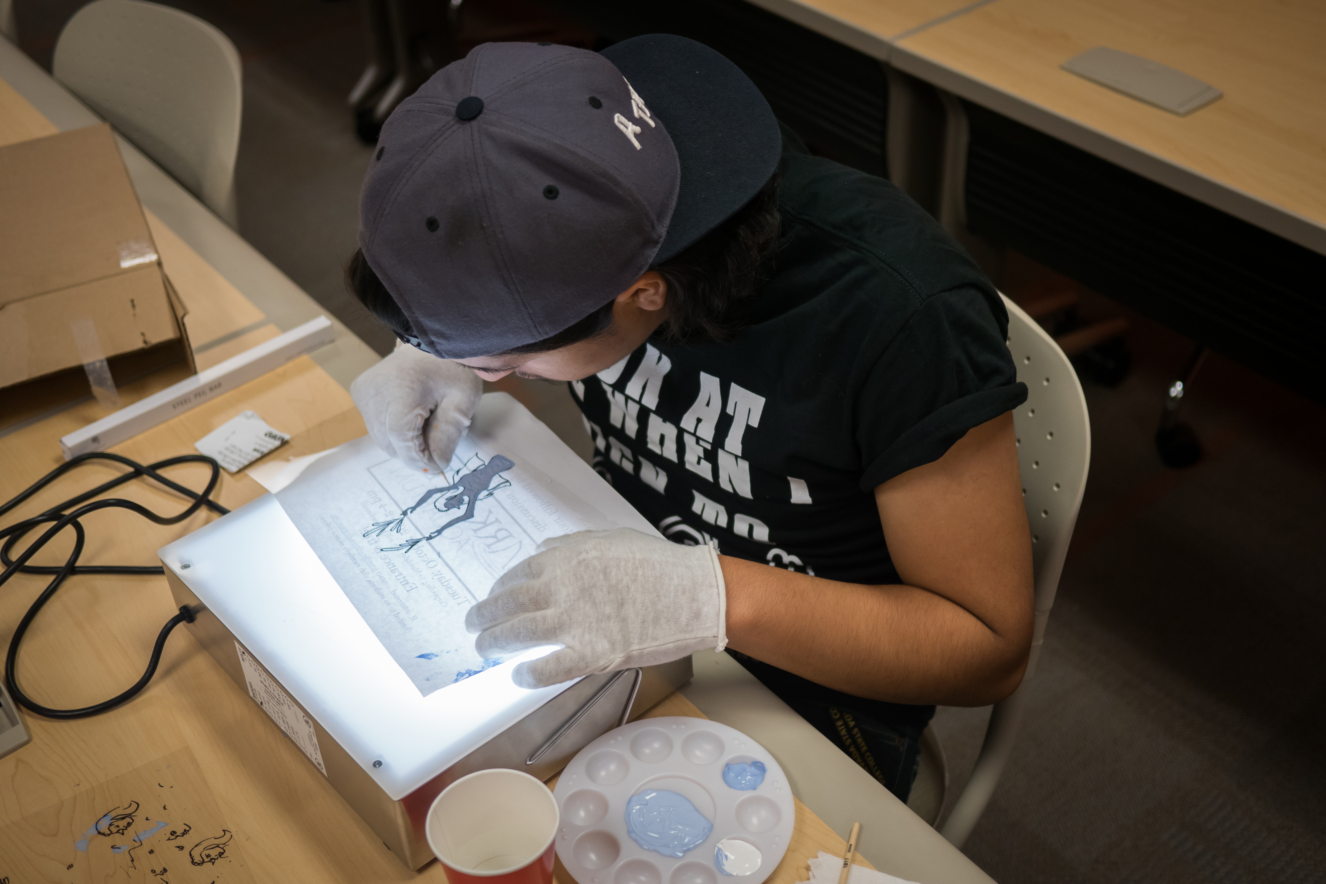 Picture of Nevada State College student drawing in Animation Class