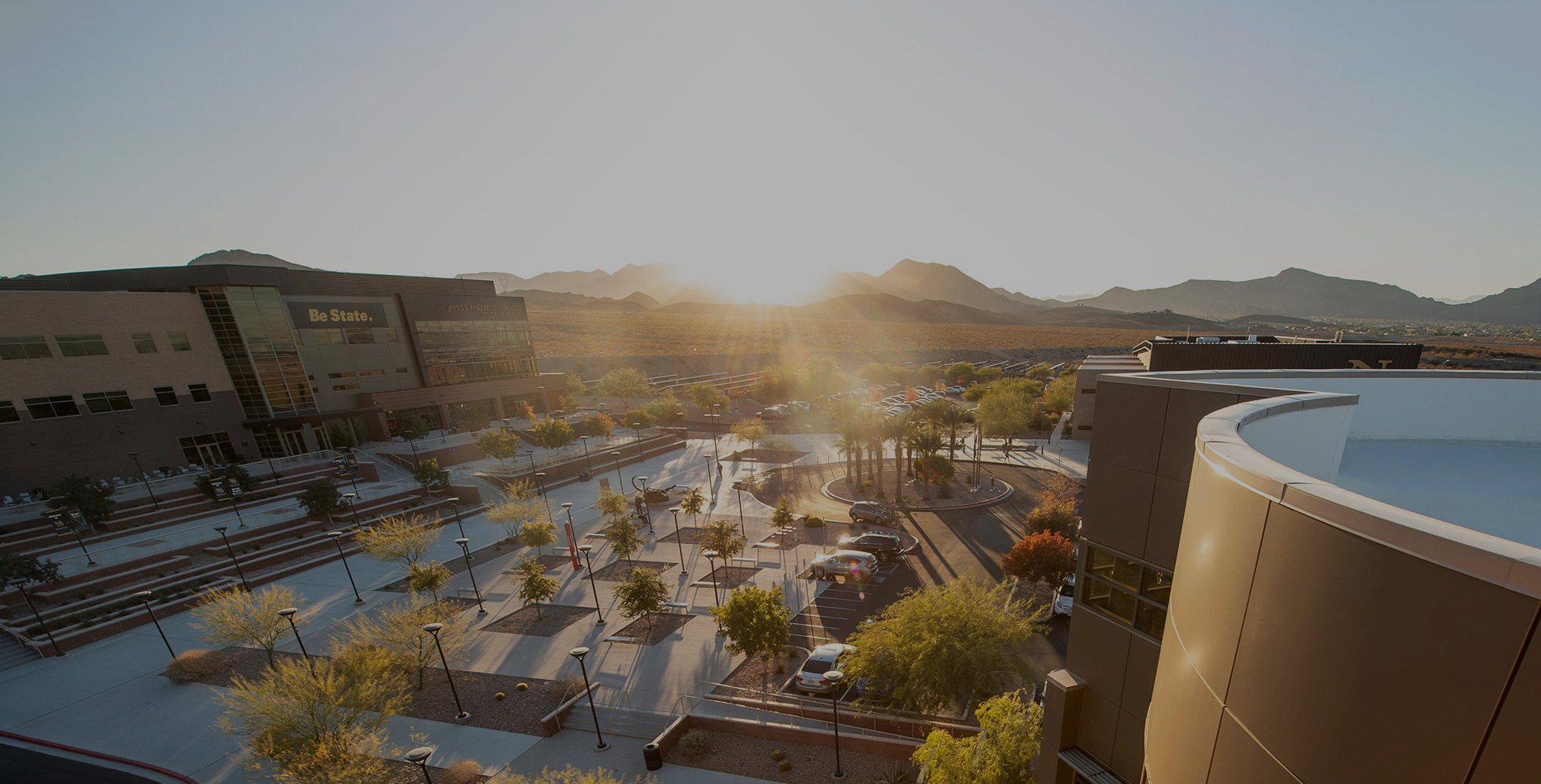 Sunset over campus